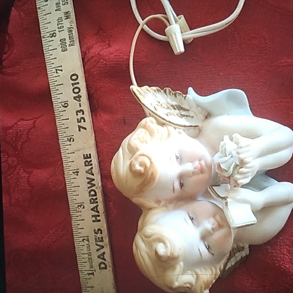 ⚜️ Angel Bisque Lamp Pair Light Vintage  Works Great RARE - Picture 3 of 16
